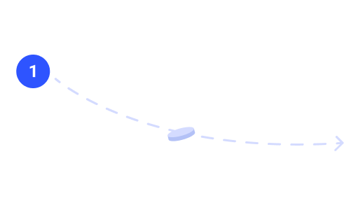 Flecha indicadora del proceso de envío de dinero