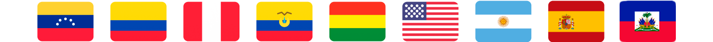 Banderas de países disponibles para transferencias internacionales en Copec Pay